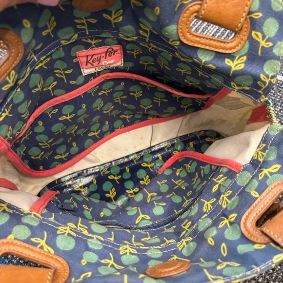Fossil Keyper Coated Canvas Tote Bag Purse - Picture 13 of 16